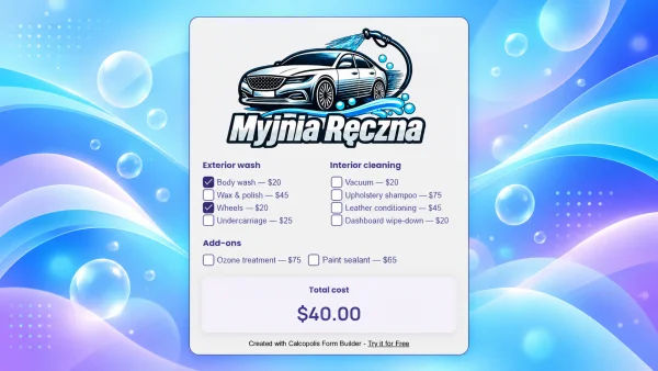 Car Wash Calculator