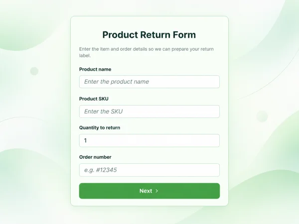 Product Return Form