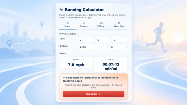 Running Goals Calculator