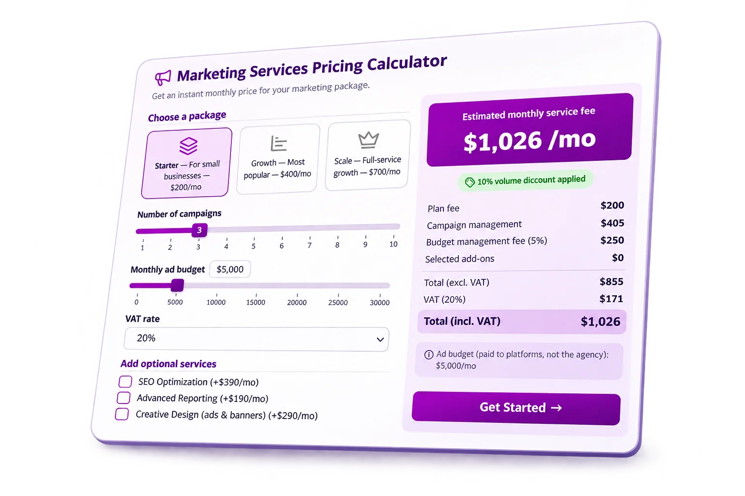 Pricing calculator builder hero image