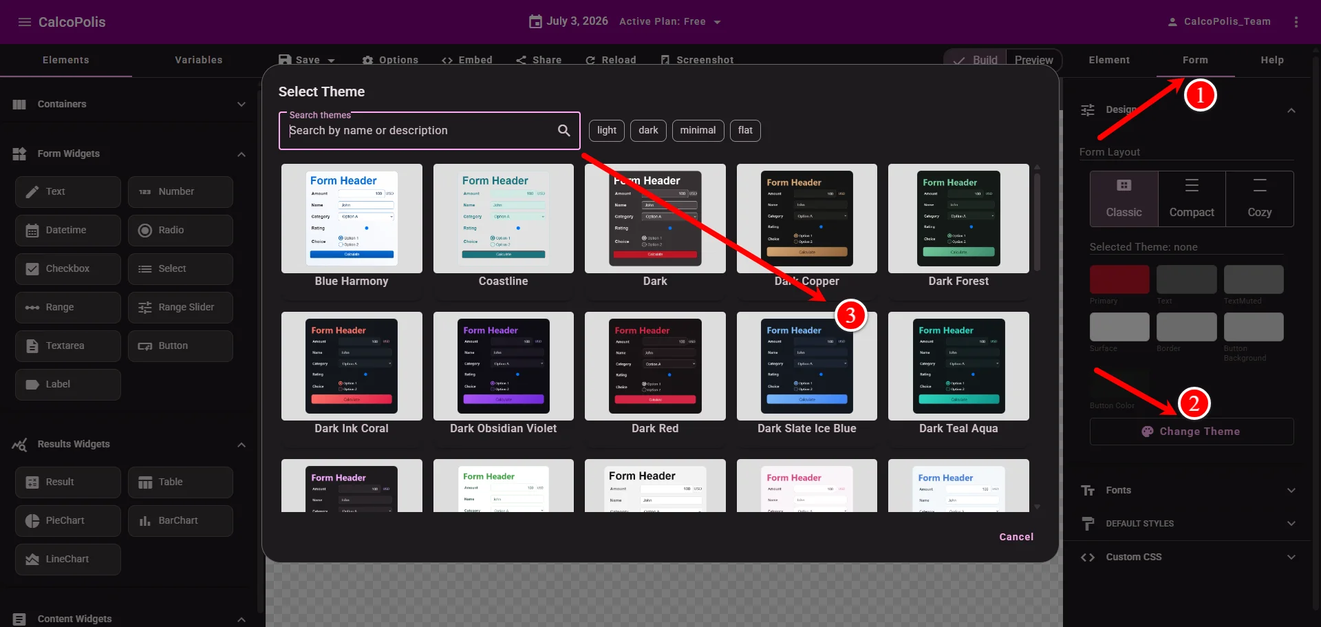 Theme selector