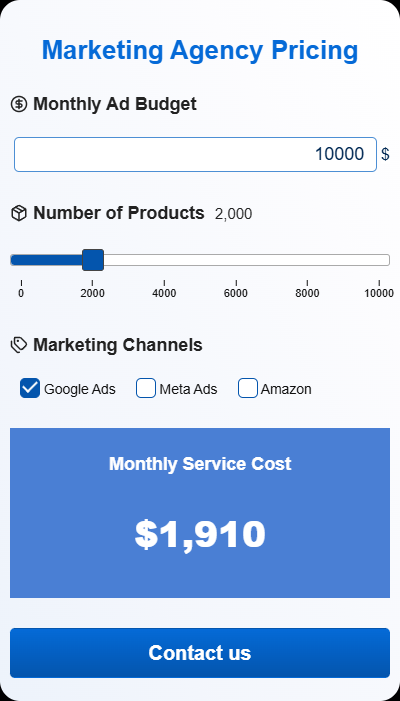 Marketing Agency Pricing