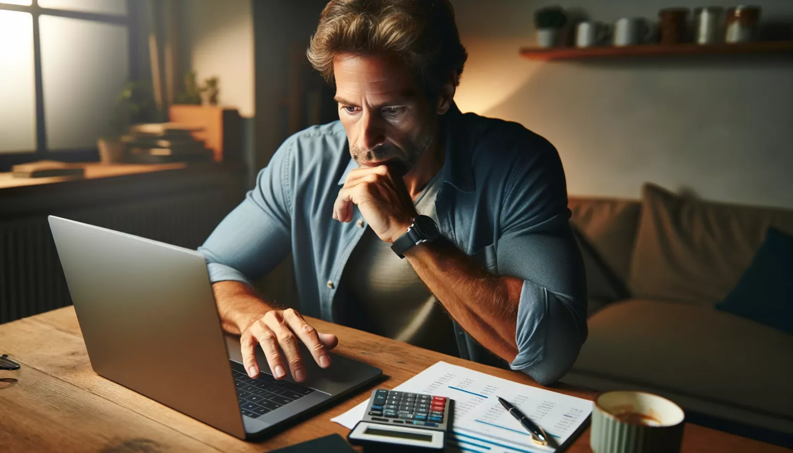 man managing his savings