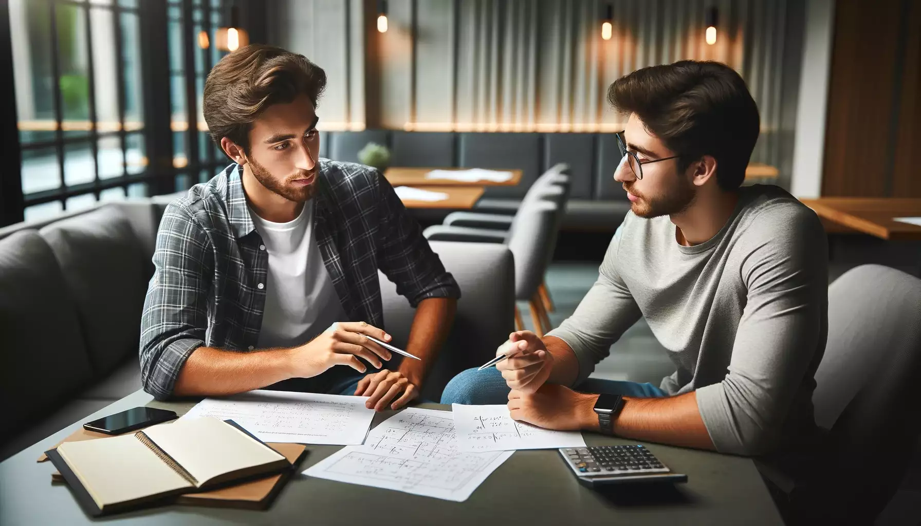 man solving math problem