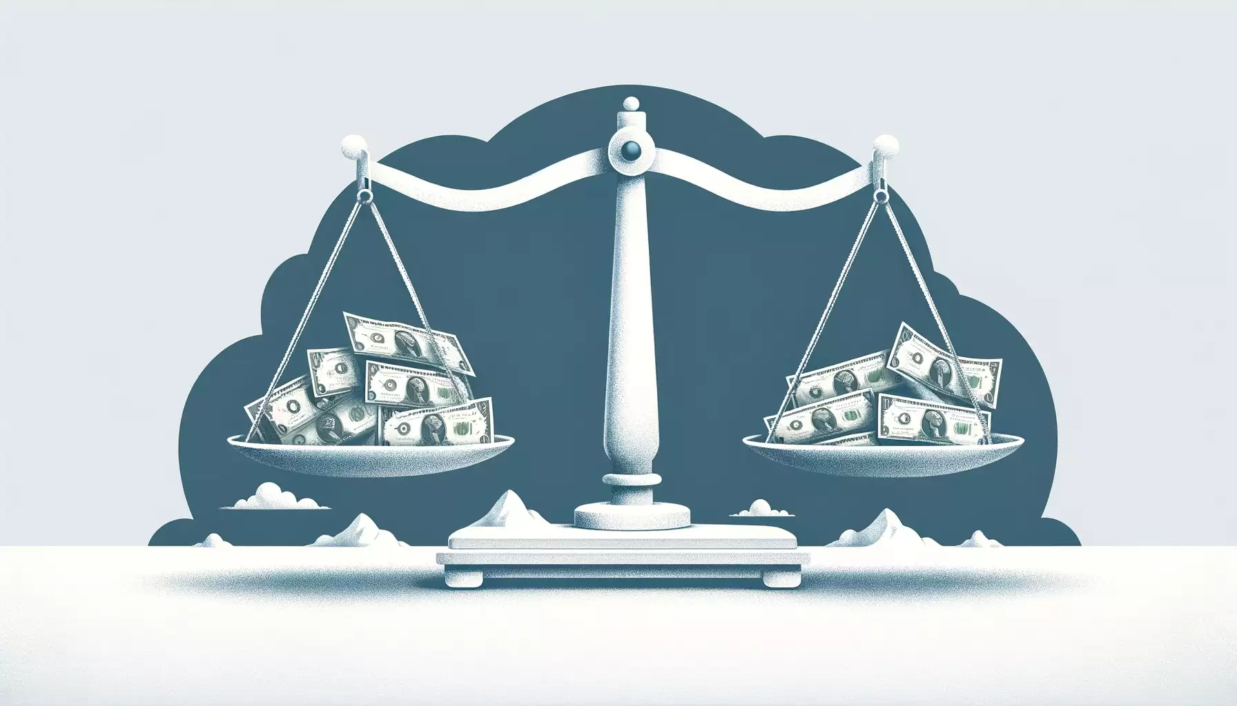 pan scale with money