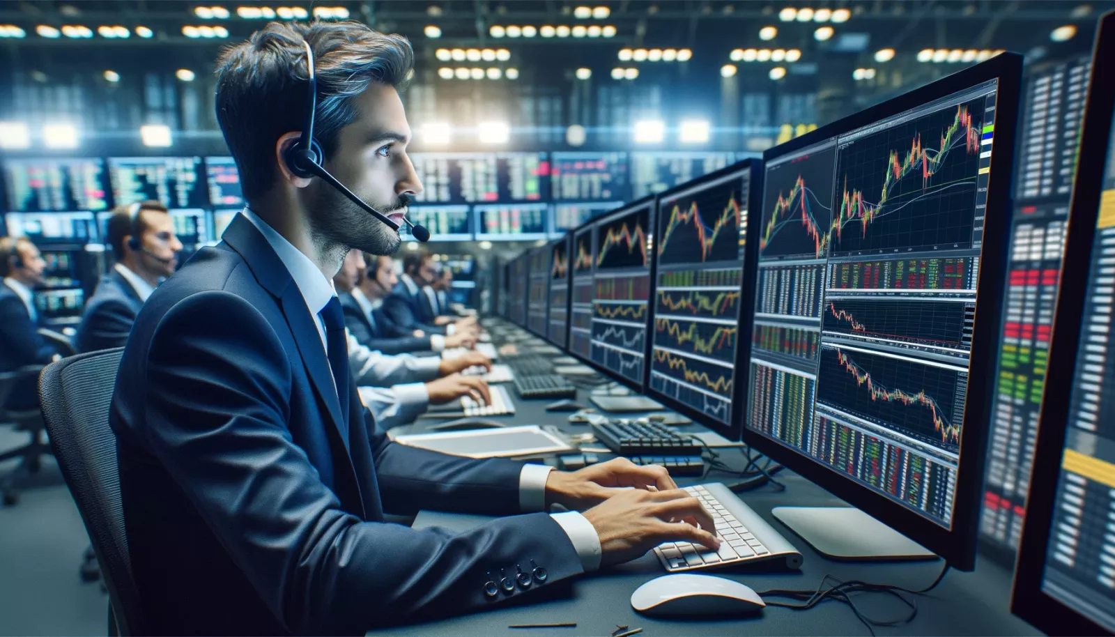 stock broker at work