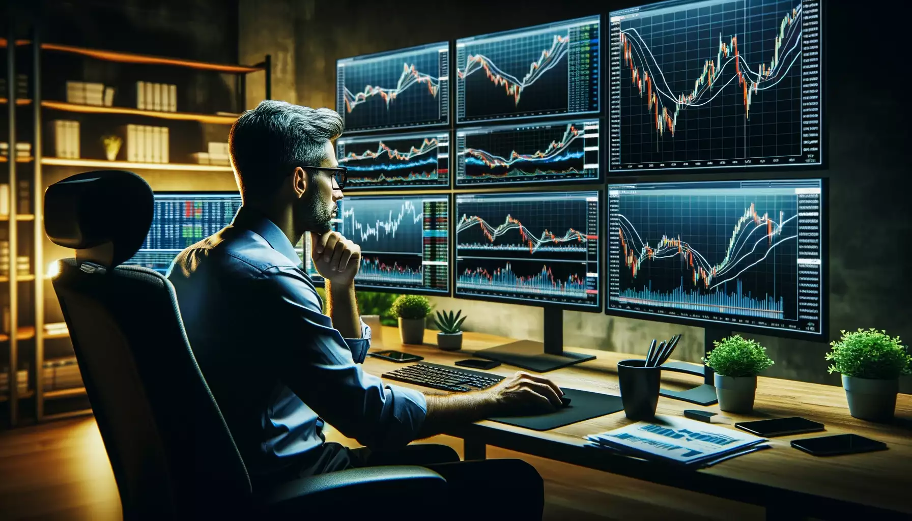 stock trader at work