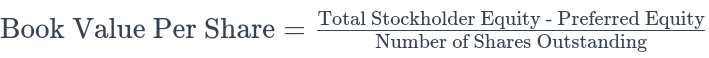 book value per share formula
