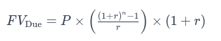  Future Value of  Annuity Due formula