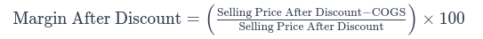 margin after discount formula