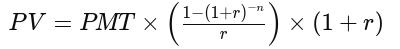 pv of annuity due formula