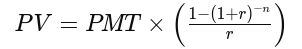 pv of ordinal annuity formula